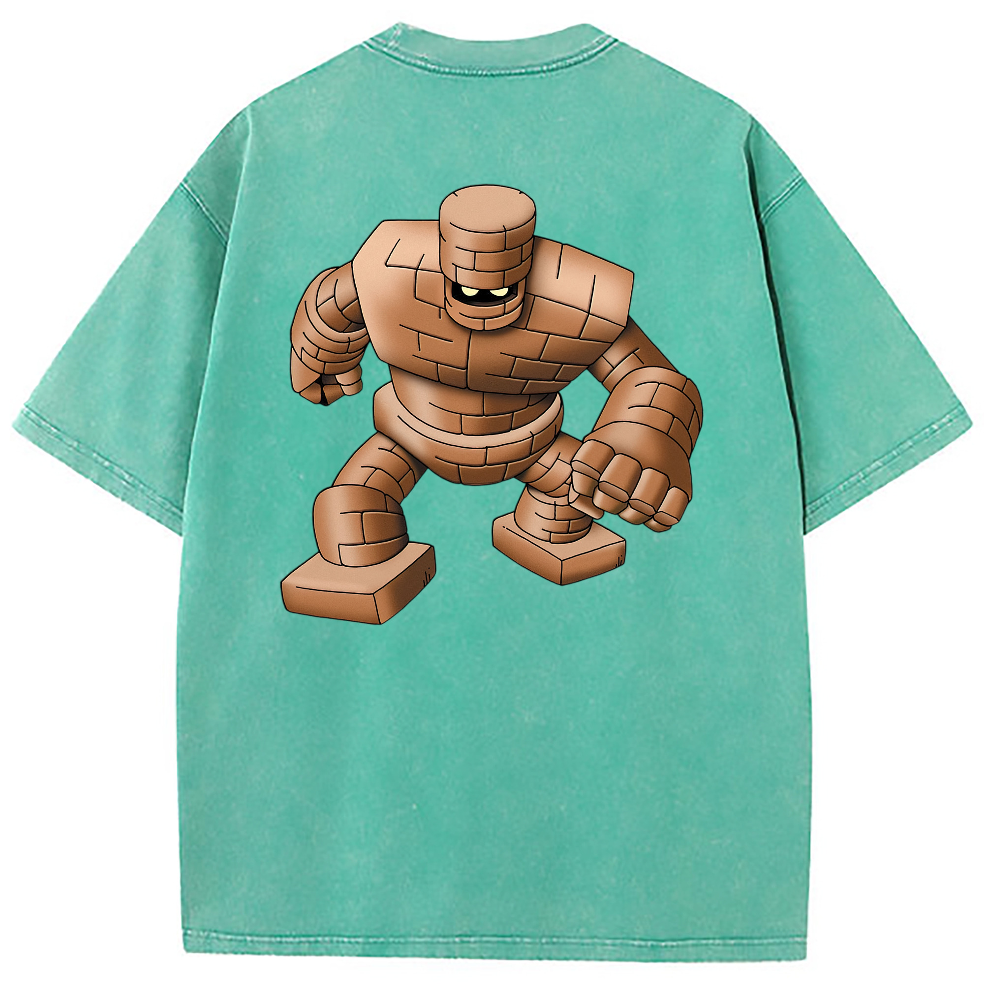 （画像用） ドラゴンクエスト Doragon Kuesuto Dragon Quest 綿100% ヴィンテージ風 半袖Tシャツ（背面プリント）
